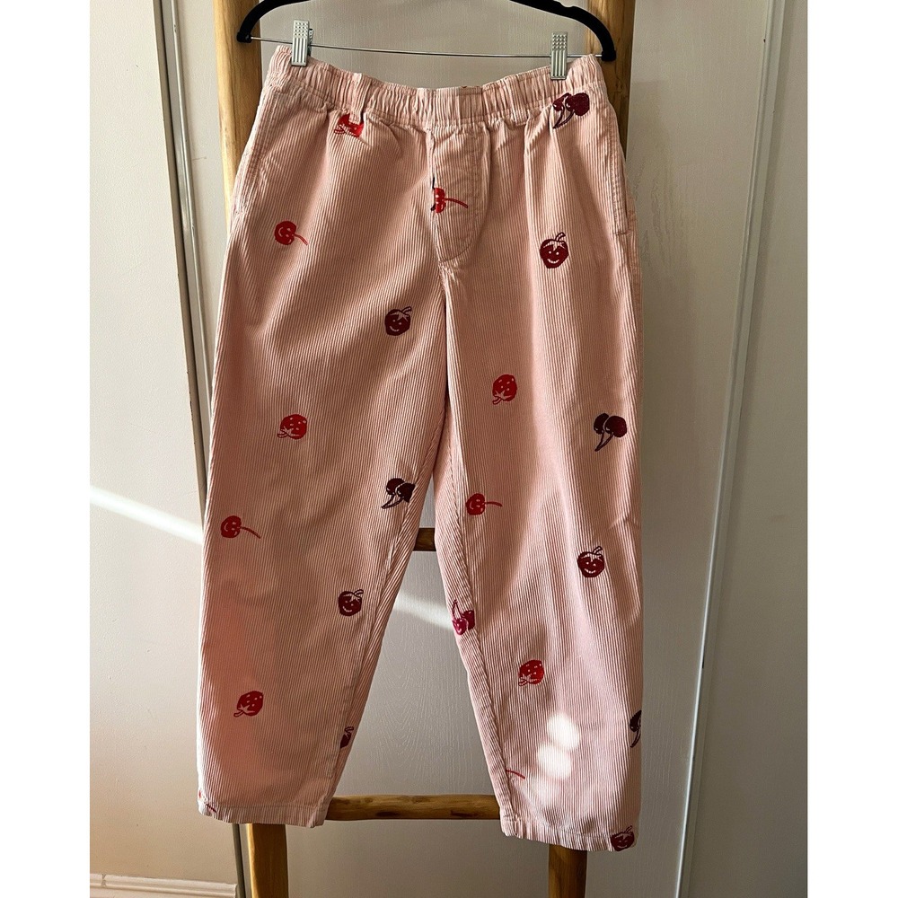 Urban Outfitters Men's Pink Corduroy Cherry Embroidered Pants M